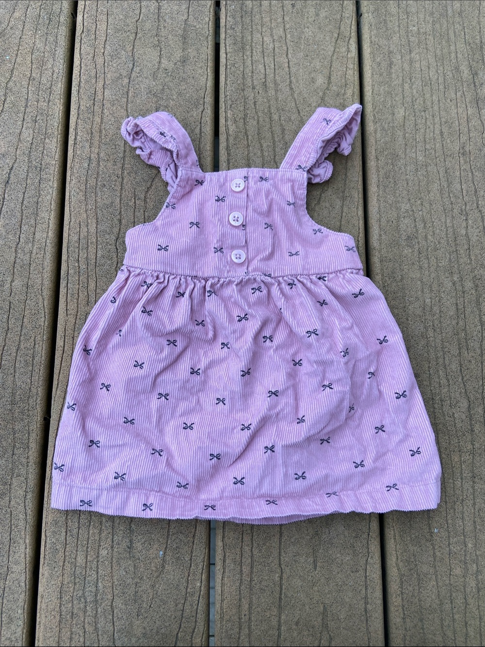 Carter’s Girls' Pink Corduroy Bow Print Jumper / Dress Size 12 months